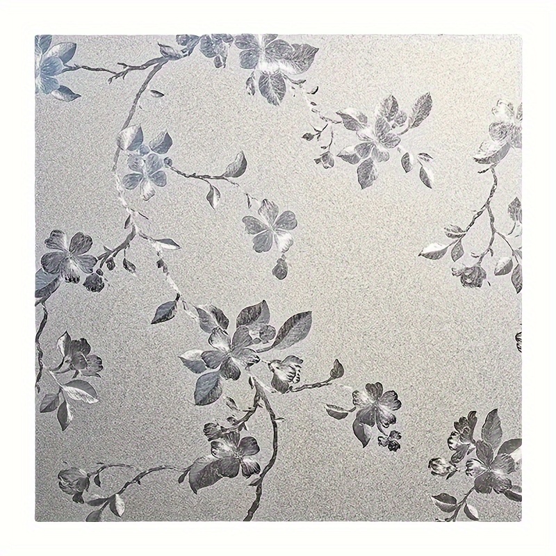 TEMU 1 Roll Of Electrostatic Glass Window Stickers, Magnolia Flowers Window Film For Balcony, Bathroom, And Office Light-blocking, Sun-blocking,