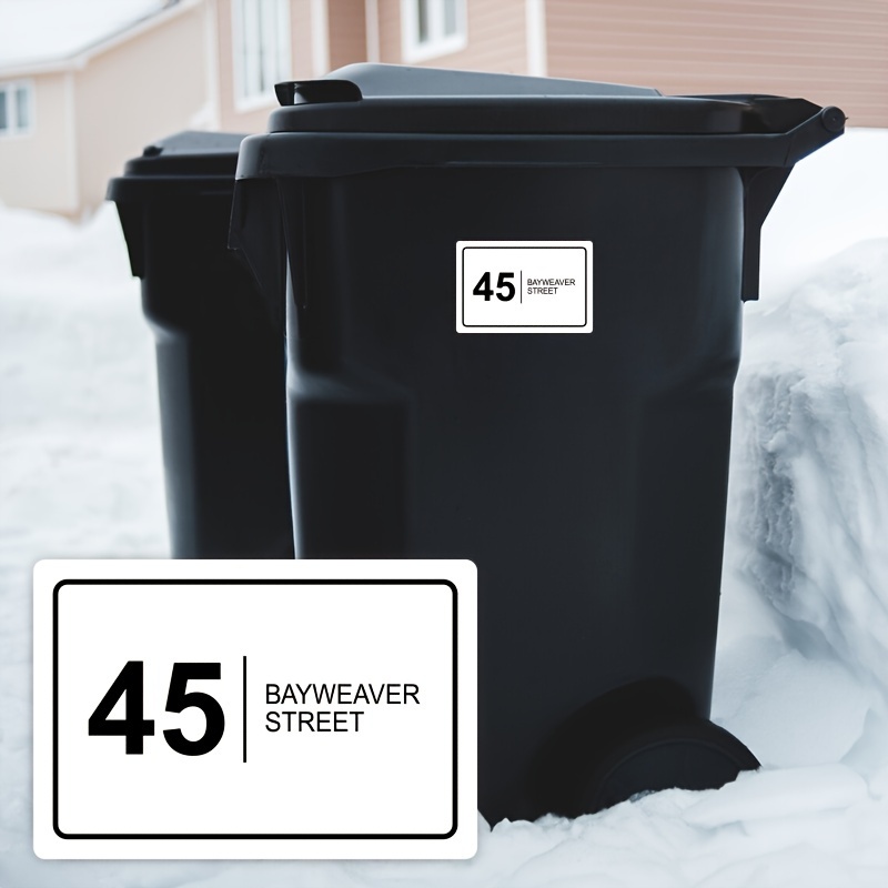 

Custom Wheelie Bin Stickers - Personalized House Number And Street Name, 10x15cm, Paper Material, Ideal For Outdoor Use On Trash Cans