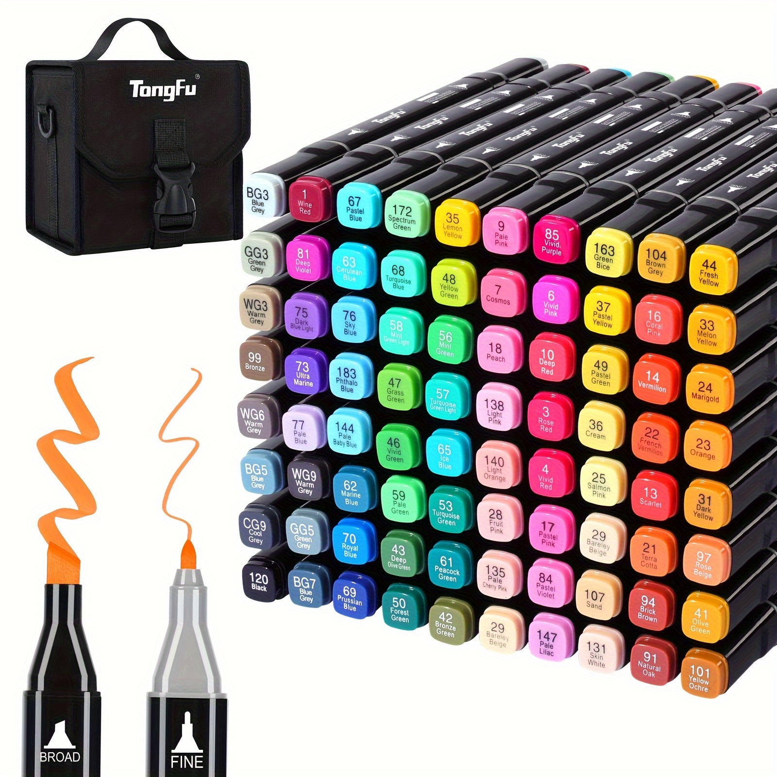 

80 Colours Marker Pen Set, Chisel & Fine Pens, Quick Drying Felt Tip Pens With Anti-seepage Spacer For Drawing, Design