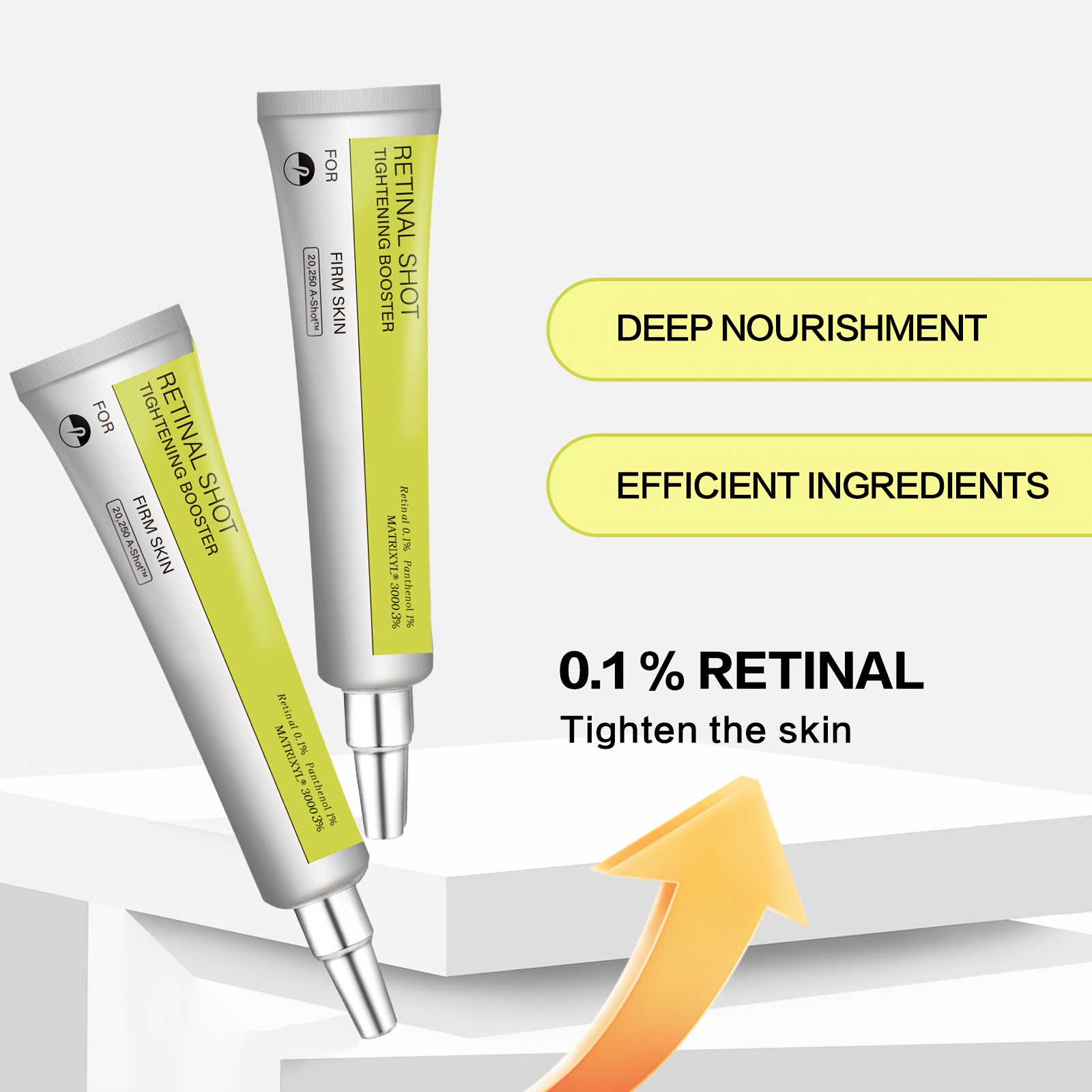 3 komada Vitamin A Retinal Učvršćujuća Injekcijska Krema za Oči | Smanjuje Fine Linije, Podiže Bore, Poboljšava Elastičnost, Glatka Tekstura, Sjaj | Visokokvalitetna Formula, Esencija Krema za Izdvajanje Očiju, Izdvajajuća Šminka