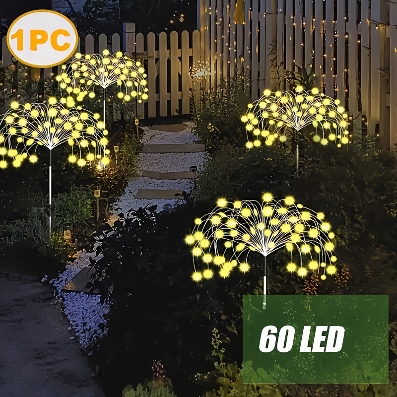 Image of 200/60 Led Solar Outdoor Light Solar Lawn Light With 8 Lighting , Suitable For Courtyards, Gardens, Parties, , Holidays, Driveways, , Backyards, Christmas, And Halloween Decorations Warm/white/color