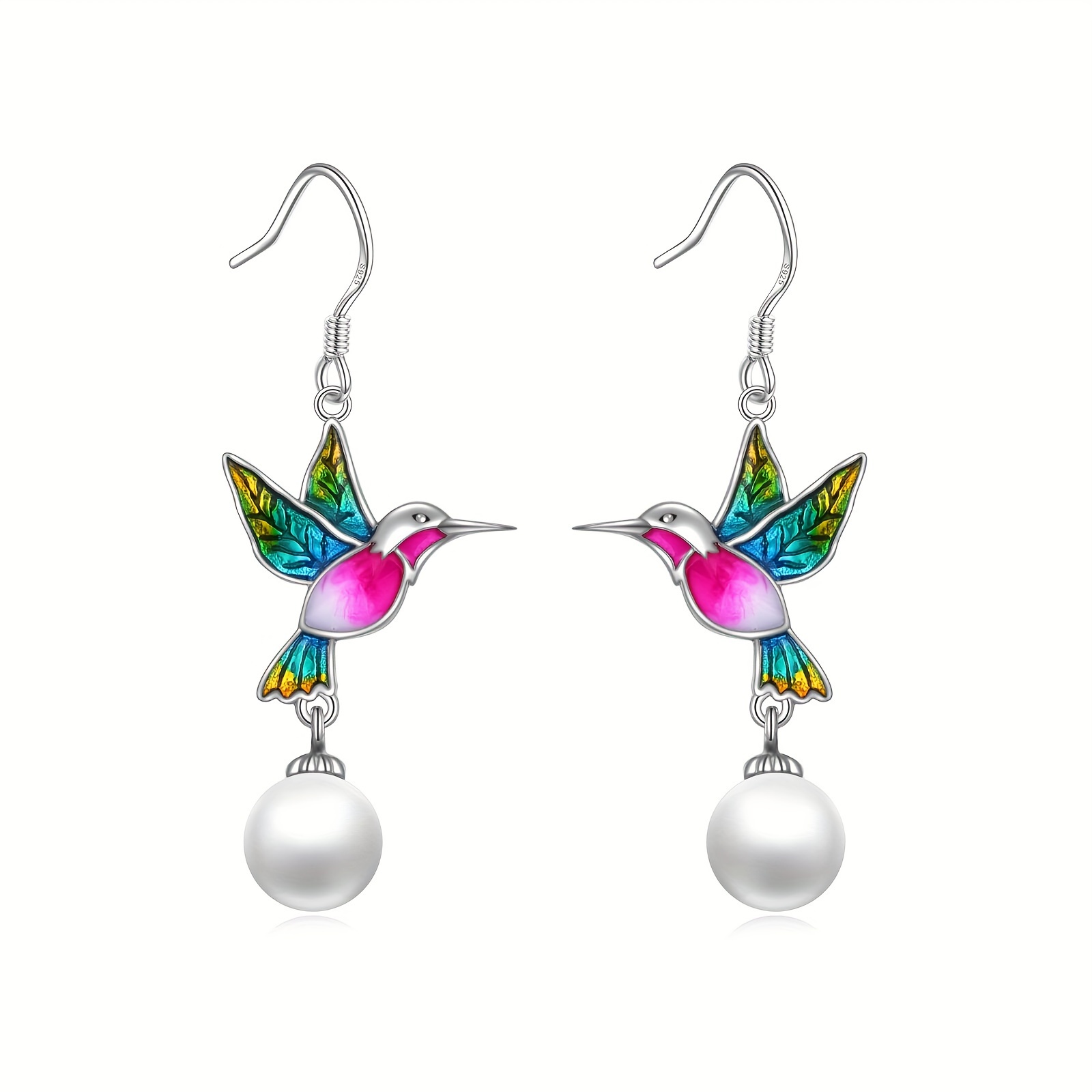 hummingbird earrings gifts for her women 925 sterling silvery hummingbird dangle earrings jewelry christmas gifts for women teen Product details 0