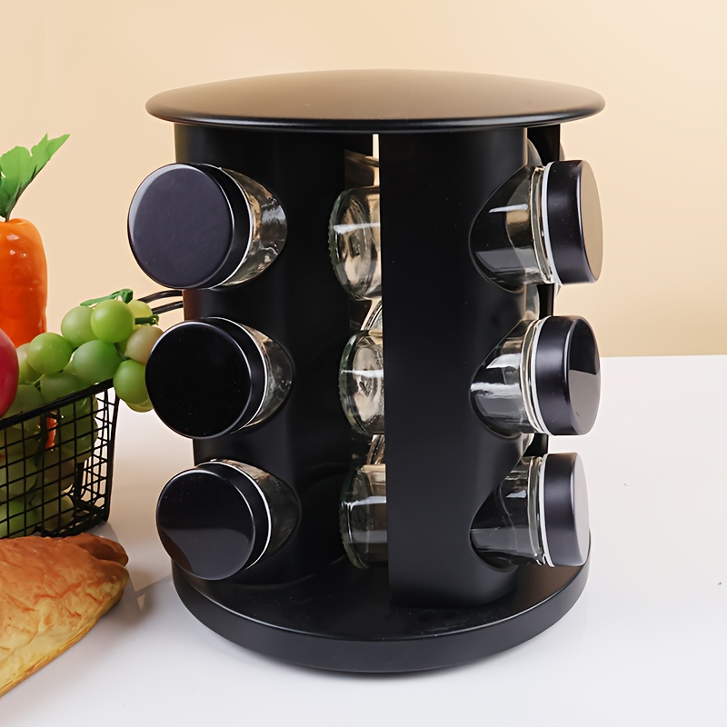 360° Rotating Spice Jar Set With Lock Leakproof