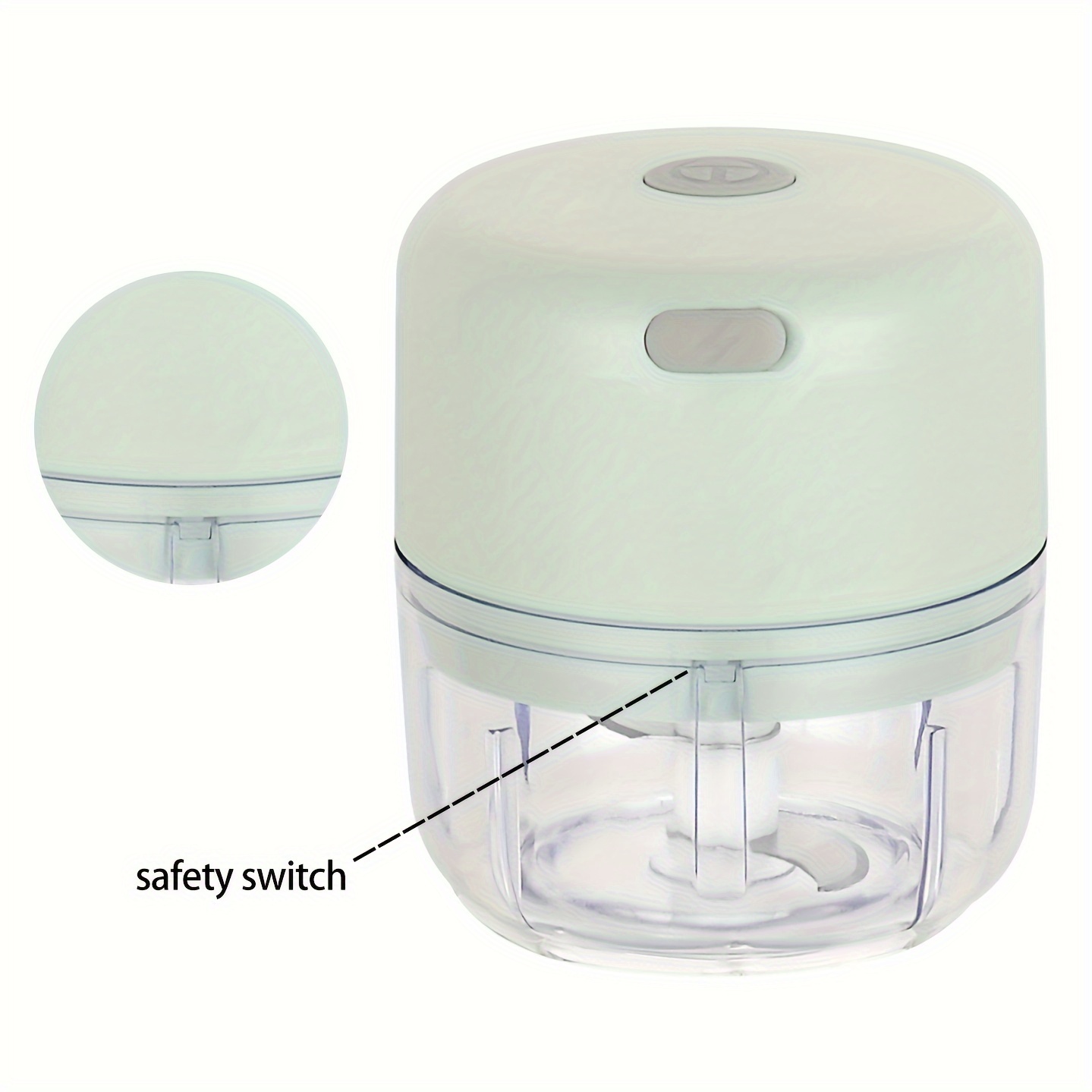 1pc portable mini food processor electric garlic mincer with stainless steel blades usb rechargeable 1200rpm wireless kitchen blender speed control easy clean 250ml capacity lithium battery Product details 2