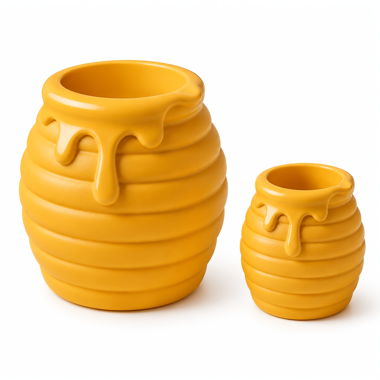 TEMU 2pcs/set, 1-large + 1-small 3d Printed Honey Jar Pen Holders, Creative Honey Jar-shaped Desktop Stationery Storage Bins, Stylish And Fun Desk