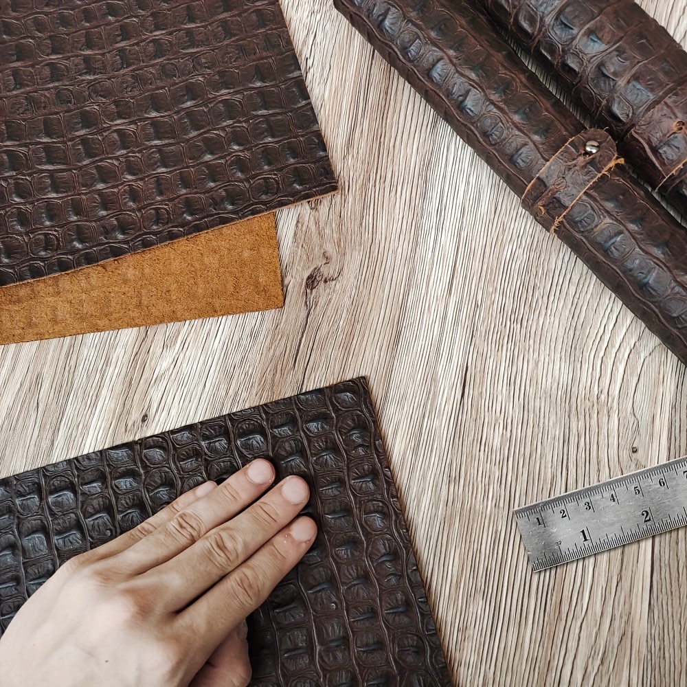 

1pc Cowhide Sheet, Crocodile Embossed, , 1.7-2.0mm , & For Crafts, Diy , Handbags, Wallets, - Unique