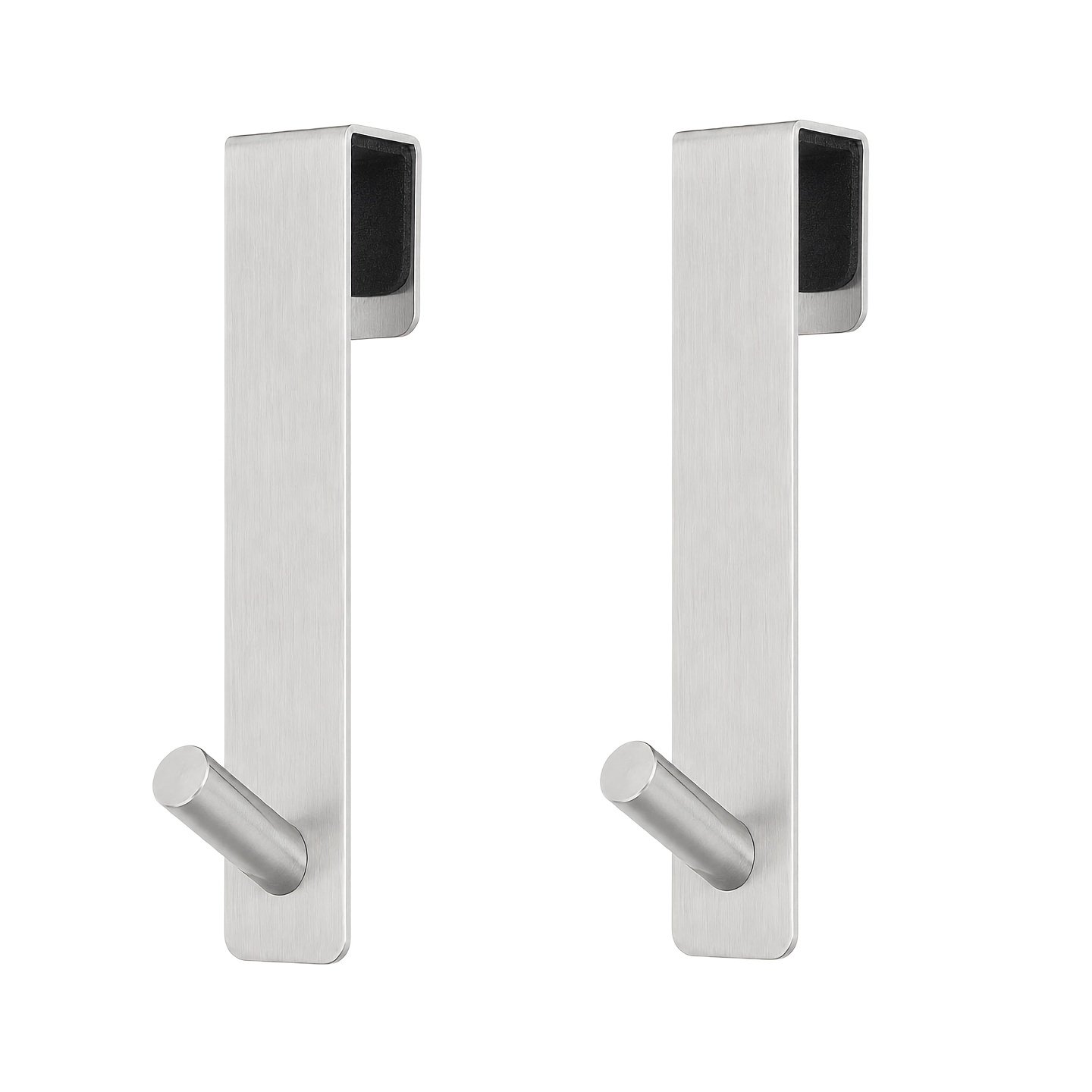 TEMU Crochet à suspendre sur porte, acier inoxydable brossé, pour portes de douche en verre cadre de salle de bain, crochets à serviettes, lot de 2