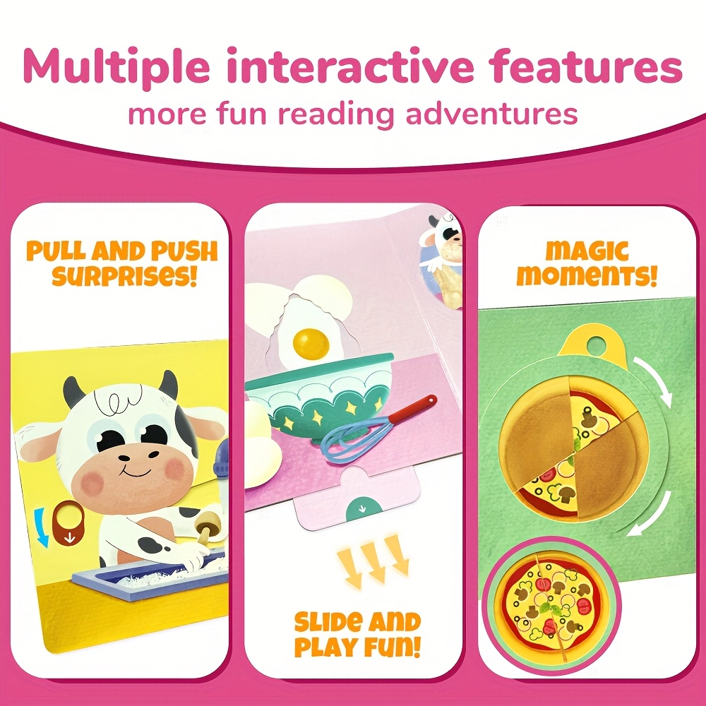 Baby Cow's Pizza Party Push-Pull Book for Good Behaviour
