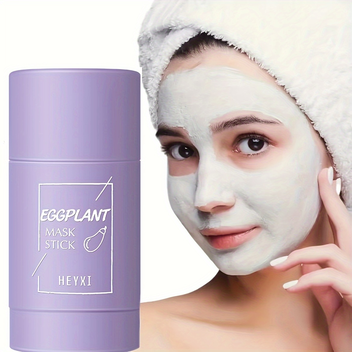 

Heyxi Eggplant Purifying Mask Stick - Deep Pore Cleansing & Oil Control, Moisturizing For All Skin Types, Alcohol-free With Mint Scent