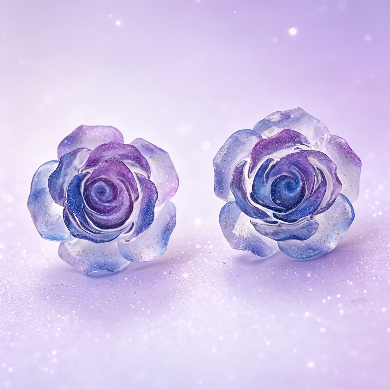 TEMU 1 Paire de Boucles d'Oreilles Élégantes et Mignonnes en Résine Dégradée avec Motif Floral, Bijoux d'Oreilles pour Femmes Élégant et Facile,