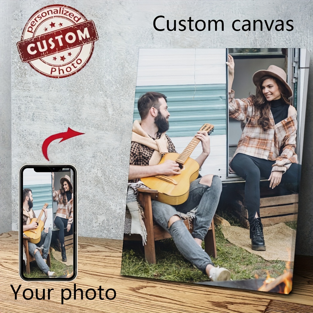 

Custom Canvas Poster - Personalized Wall Art With Your Photo, Ideal Christmas Gift For Family & Friends, Decor, Frameless Design, Canvas Wall Art, 2d, Room Decor