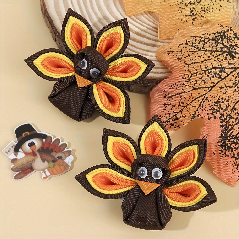 

Turkey - 2pcs Polyester Barrettes, Mixed , Suitable For Over 15 Years Old, Accessories