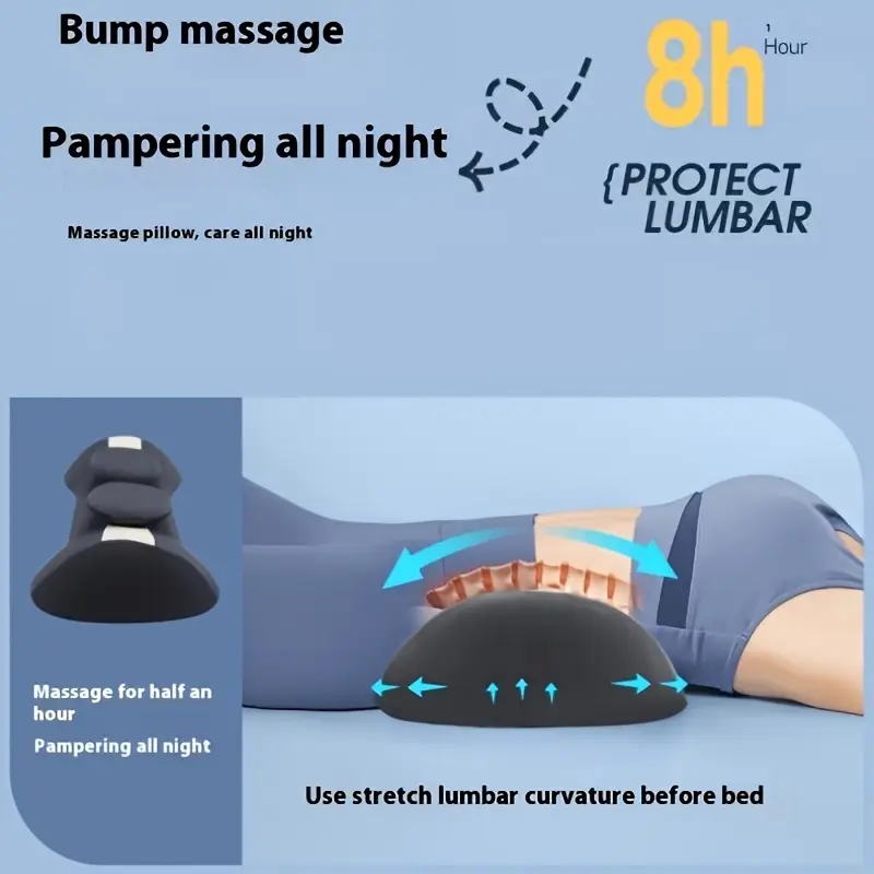 ergonomic 3d contoured lumbar support pillow removable washable magnetic cover with heat relax dual use for office chair bed white no power needed Product details 7