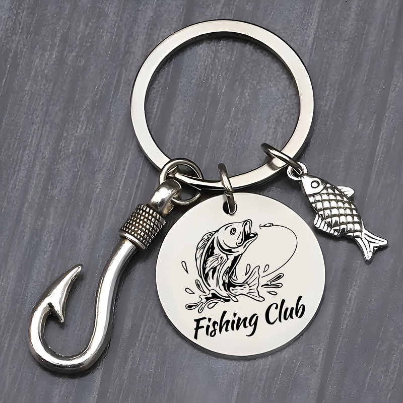 An Ideal Small Gift For Father's Day Or Thanksgiving: A Fishing Hook-shaped Stainless Steel Keychain For , A Small Engraved Metal Gift For Fishing Enthusiasts