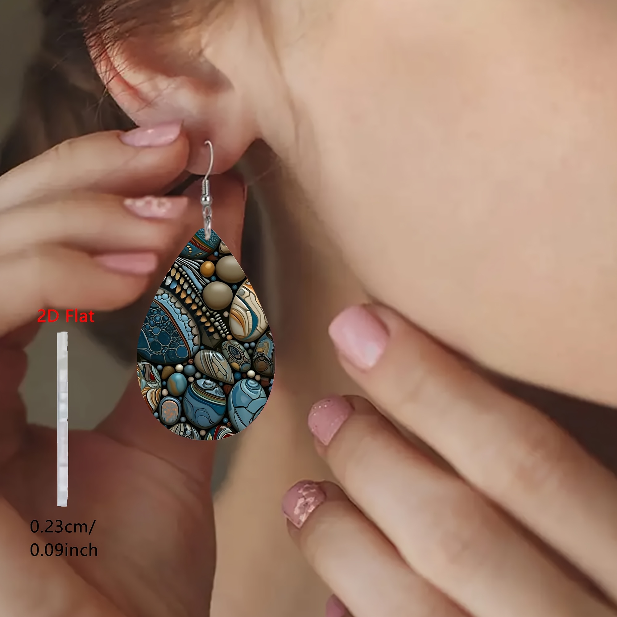 Bohemian Style Synthetic August Birthstone Teardrop Earrings
