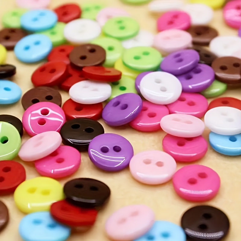 

500pcs Mixed Color Plastic Buttons, 2-hole, 9mm - Diy Sewing And Craft Projects