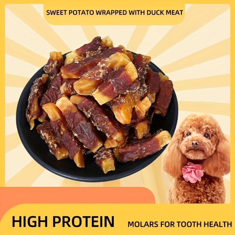 

Pet Treats Adult Dog Puppies Universal Duck Wrapped Sweet Large Small Golden Hairy Teddy. Dog