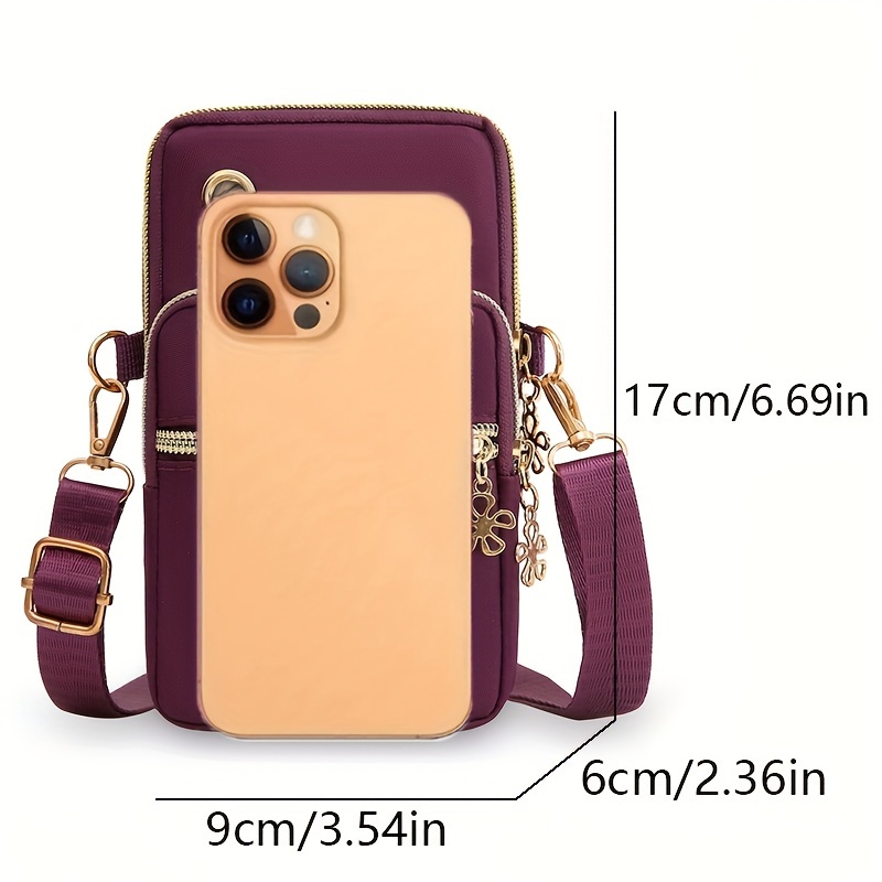 1pc, Women's Fashion Simple Crossbody Cell Phone Purse, Casual Multi-pocket Zipper Shoulder Pouch, Coin Purse, Sports & Fitness Compact Portable Sling Bag