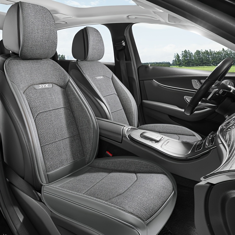 TEMU 2-seat Linen Car Seat Cushion, Comfortable And Breathable For , Easy To . Super Breathable, Wear-resistant, Fits Seats, Full-coverage Seat Pad,
