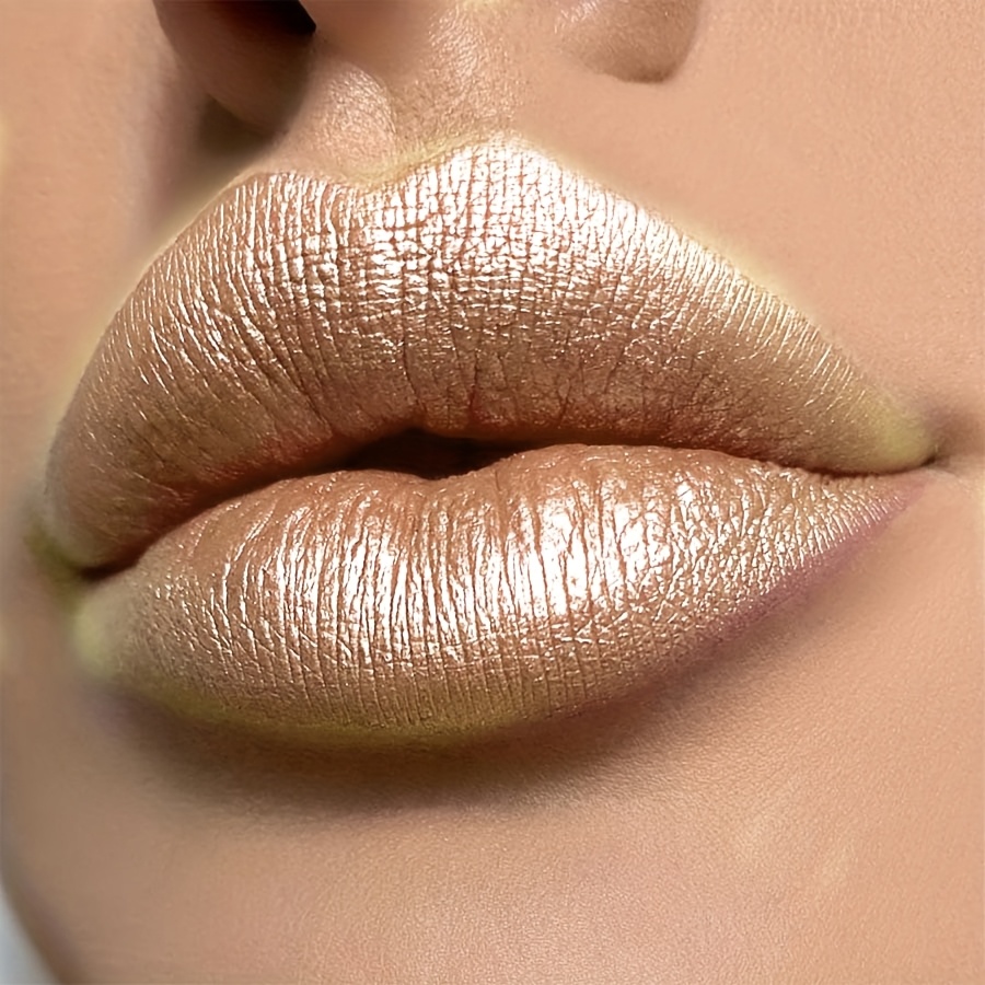 Lipstick, Waterproof, Not Sticky, Color, Long-lasting Makeup, Pearlescent, Sparkle, , Suitable For Beginners, Lip Gloss