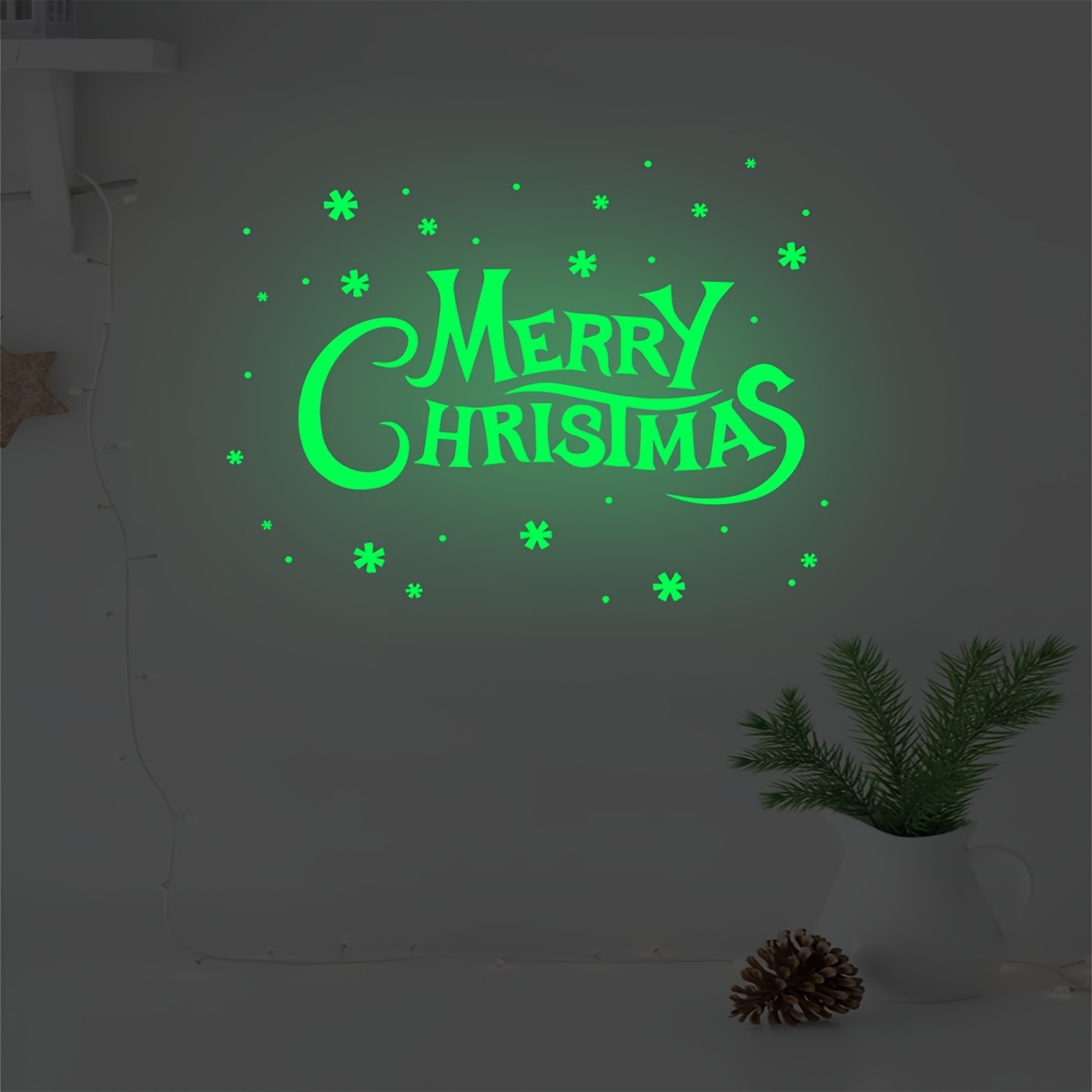 

-the-dark Christmas Wall Decal - 5.9"x11.8" Festive Sticker For Home & Bathroom Decor