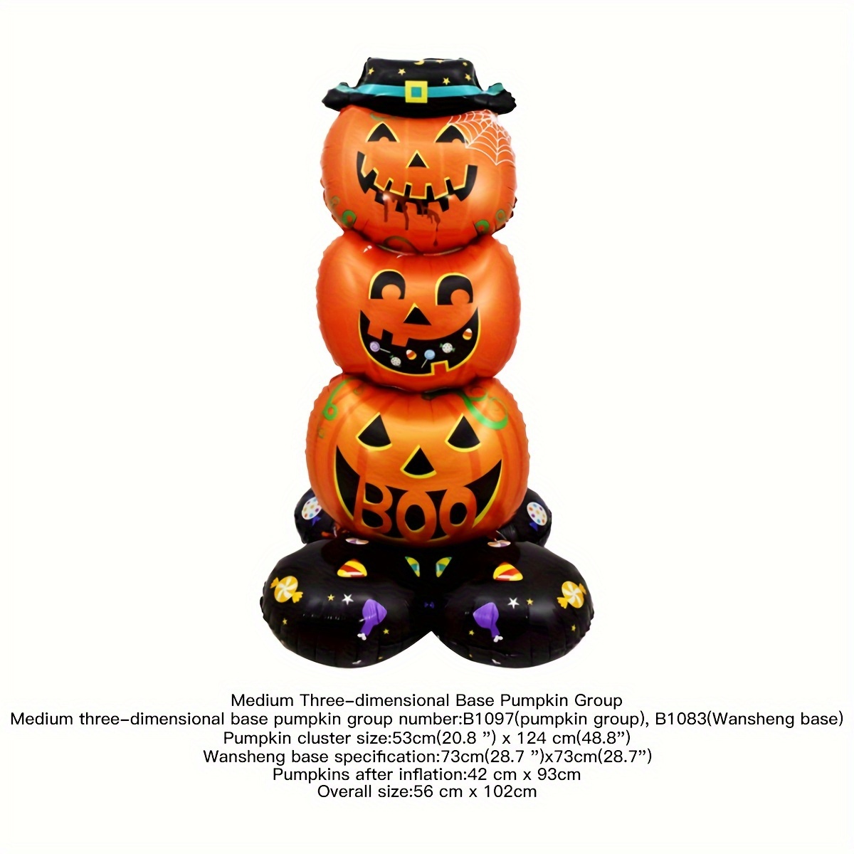 Image of Halloween Pumpkin Balloon Multicolor Base, Halloween Party Atmosphere Decoration Balloon Supplies Halloween Christmas Back To School