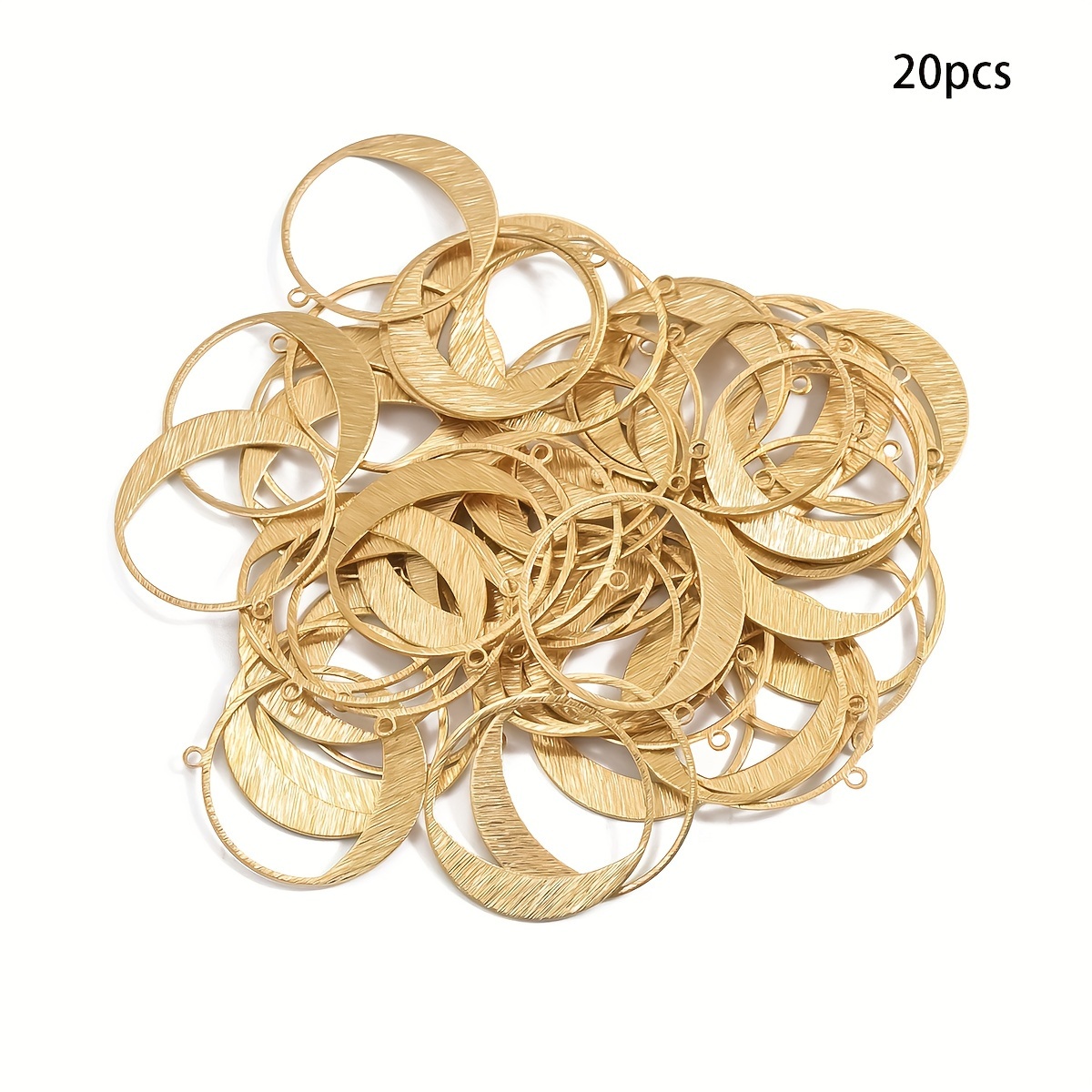 6pcs/20pcs Primitive Brass Single Hanging Brushed Hollow Semi-circular Earrings Pendant Jewelry Pendant Handmade Making Accessories