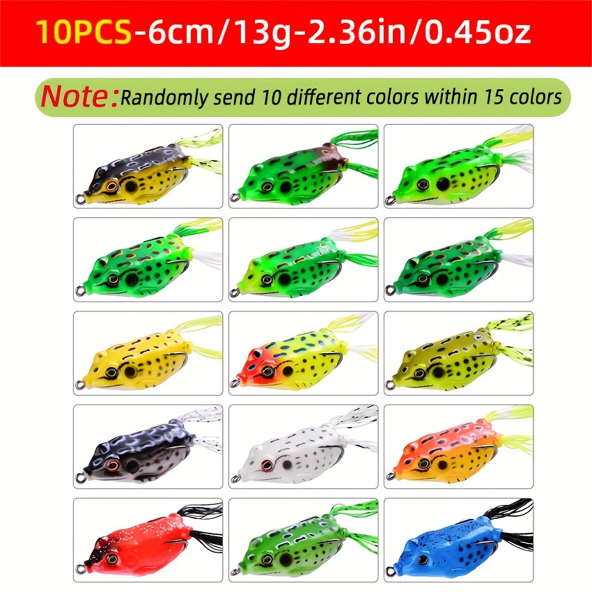 6 Pcs Topwater Frog Lures, Bass Fishing Lures Kit , Soft Frog Bait Frog Lure