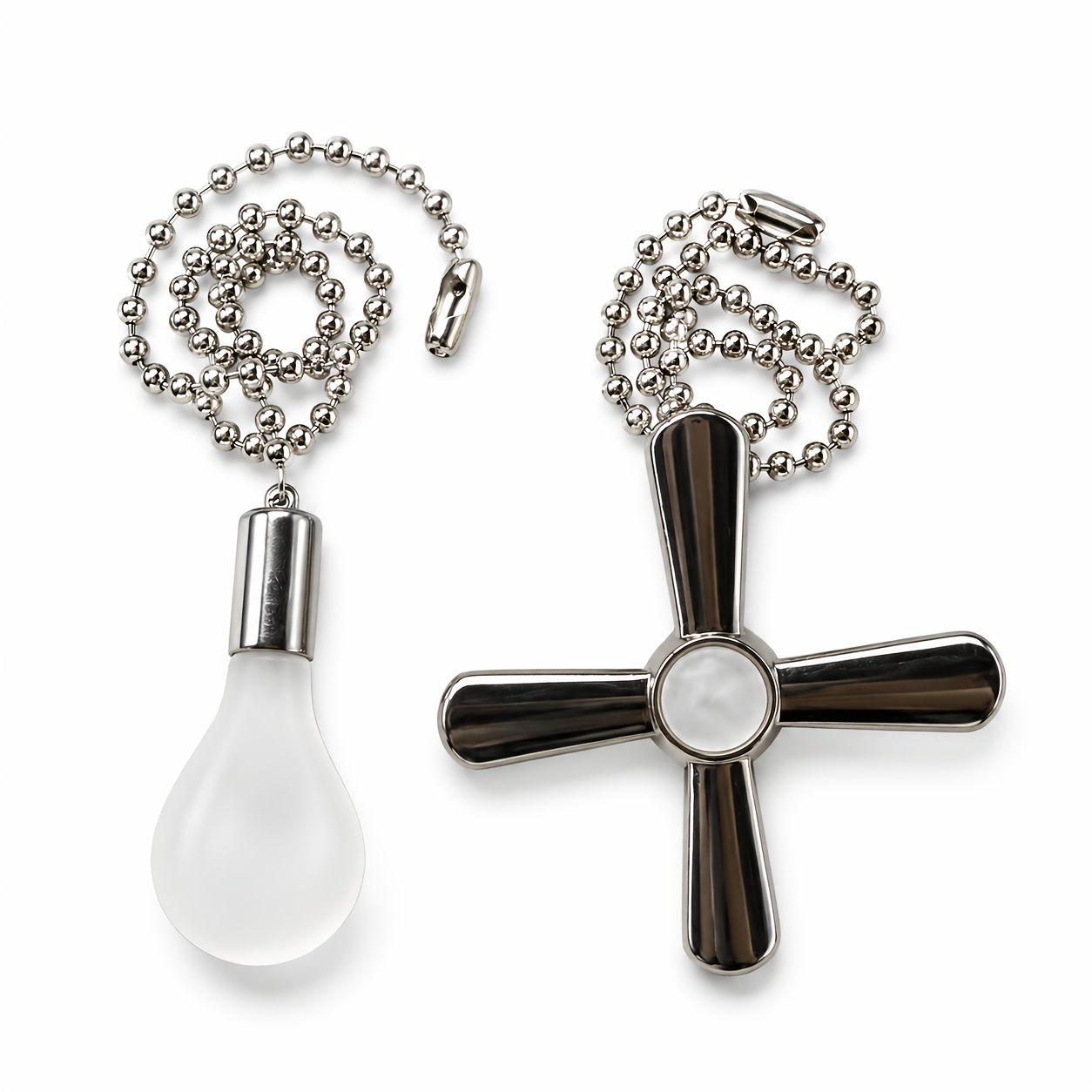 TEMU Ceiling Fan Pull Chain Extender, With Decorative Frosted Glass Bulb And Fan Cord, Fits All Standard 3mm Diameter Ceiling Fans And Light Fixtures