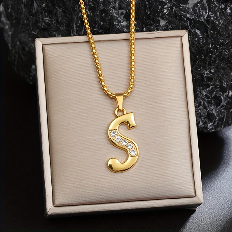 New Golden Capital Letter Alloy Titanium 201 201 201 Stainless Steel Chain/ Suitable for Daily Gifting And Holiday Presents