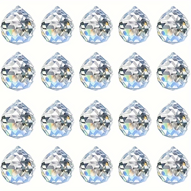 

10pcs Glass Ball Sun Catchers, Hanging Prism 20mm Clear Faceted Orbs With Reflective Sparkle For Living Room, Bedroom, Window, Wedding, Engagement, Birthday, Party, Holiday Decorations