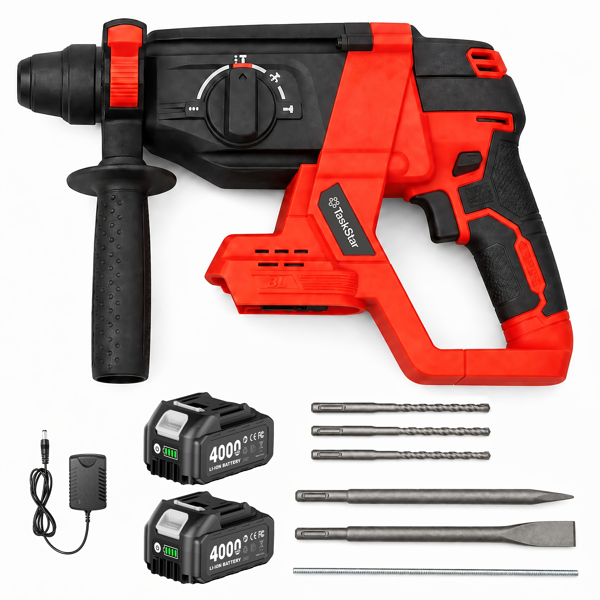 Image of 2026 Hammer Drill With 2-pack 21v Lithium Battery, Brushless Motor, 3 Functions For Home Renovation, Construction, Wall Drilling, Woodworking, And Metal Drilling