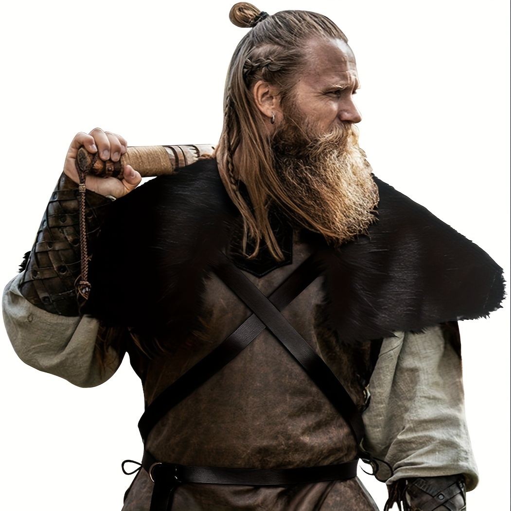 Déguisement Viking Homme Couvre U00e9paules Fausse Fourrure