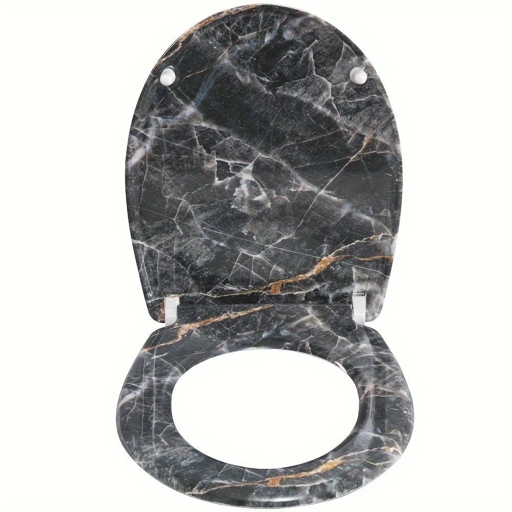 1pcs Toilet Lid With Motif, Toilet Seat Release, Toilet Seat O Shape, Toilet Lid Toilet Seat, Installation And Below, Load Capacity