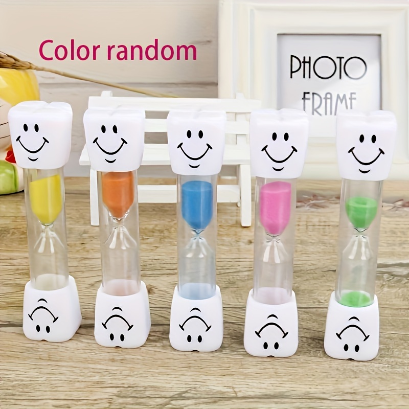 

3pcs, 3-minute Toothbrushing Timer Hourglass, Creative Smile Face Sand Clock Decor, 0.87 X 3.82 Inches, Random Color Selection, Indoor Home Desk Decor