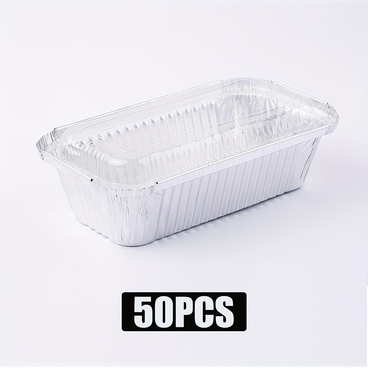 TEMU Aluminum Loaf Pans With , (50 Pack), Disposable Bread Tins For Baking, Lunch Containers, Baking Dishes - Foil Loaf Pans, Aluminum Bread Pans