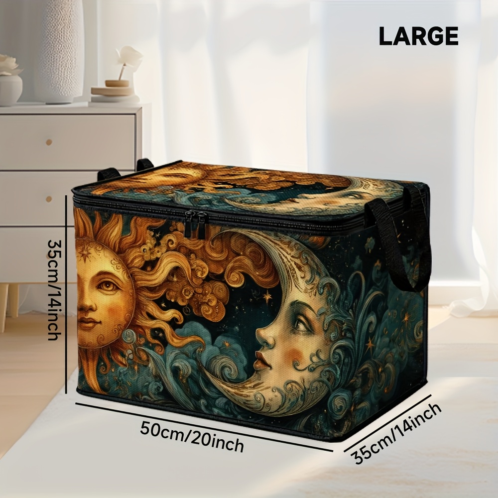 TEMU 1pc Cosmetics Storage Basket With Moon Celestial , Suitable For Bathroom Organizer, Vanity Table Storage, And Travel Essentials, Toiletries,