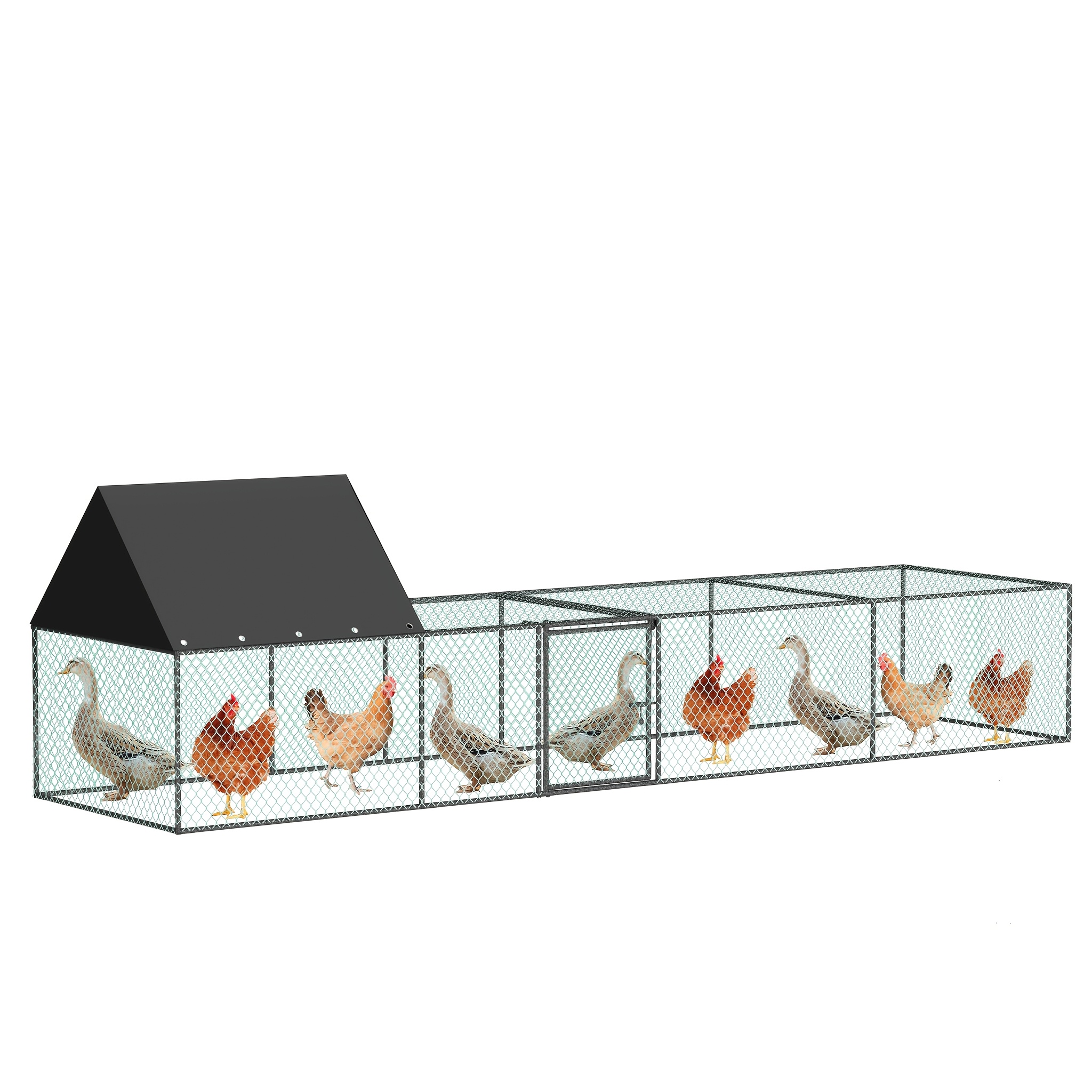 Image of Coop/chicken House/chicken Fence, With Sunshade Canopy, Door And Latch, Nylon Mesh, Sturdy Fence, Suitable For Chickens, Ducks And Small Animals, Spliced, Without Battery