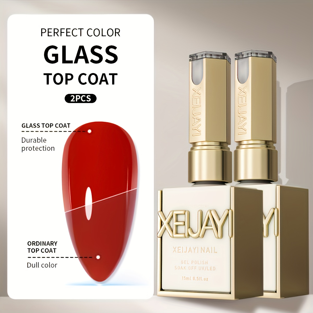2pcs 15ml Glass Sealing Layer Non-wash Nail Functional Gel Led Lamp Irradiation: retailer-supplied image