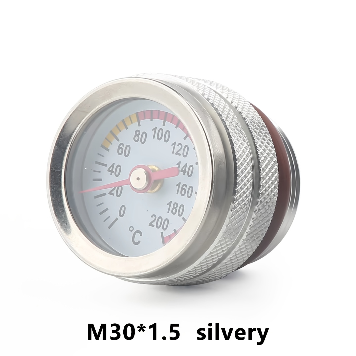 E-shop M30 X 1.5 Motorrad Tankkappen mit 0-200 Öltemperaturanzeige Zeiger, Metall Schwarz/Silber, Ohne Batterie
