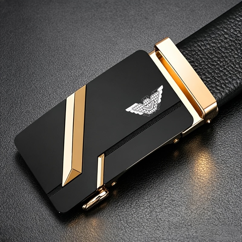 TEMU Ceinture d' pour homme à motif en V, bande en PVC, boucle automatique en , fermeture à un bouton, longueur réglable, pour s' de banquets d'