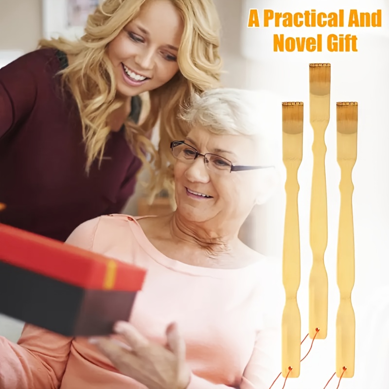 3pcs bamboo back scratcher with long handle ergonomic   massager for   muscle tension portable novelty gift for   holiday gift idea personal care tool   design durable scratching tool Product details 7