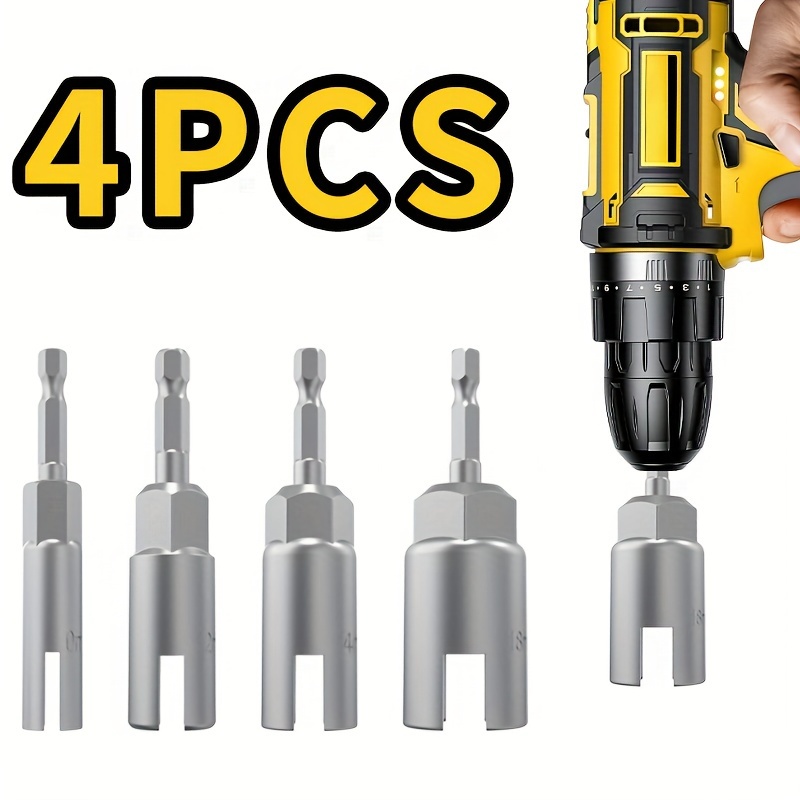 

4pcs 1/4" Hex Shank Nut Drivers: 10mm, 12mm, 14mm, 18mm - High Carbon Chrome Steel, Nut Driver Set, Bit Socket Wrenches Tools Set, Slot Wing Nuts, Drills Bits For Panel Nuts, Screws, Hooks, And Bolts