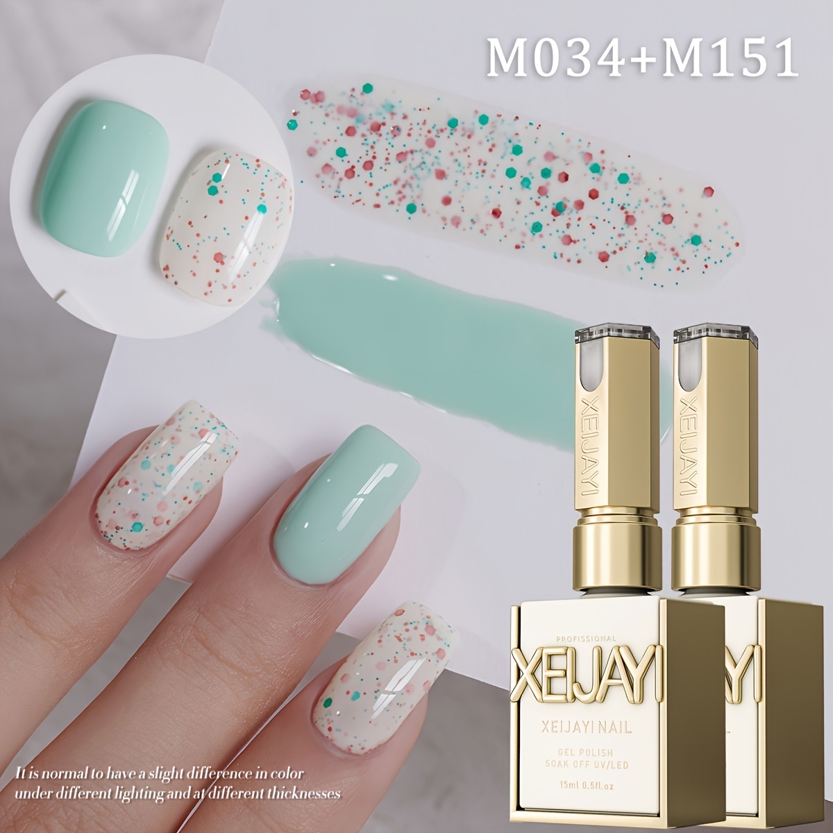 2025 Spring Nails 15ml 2 Colors With Colored Sequins New Popular Nail Polish Semi-permanent Nail Art Soak-in Led Nail Salon Nail Salon Gel