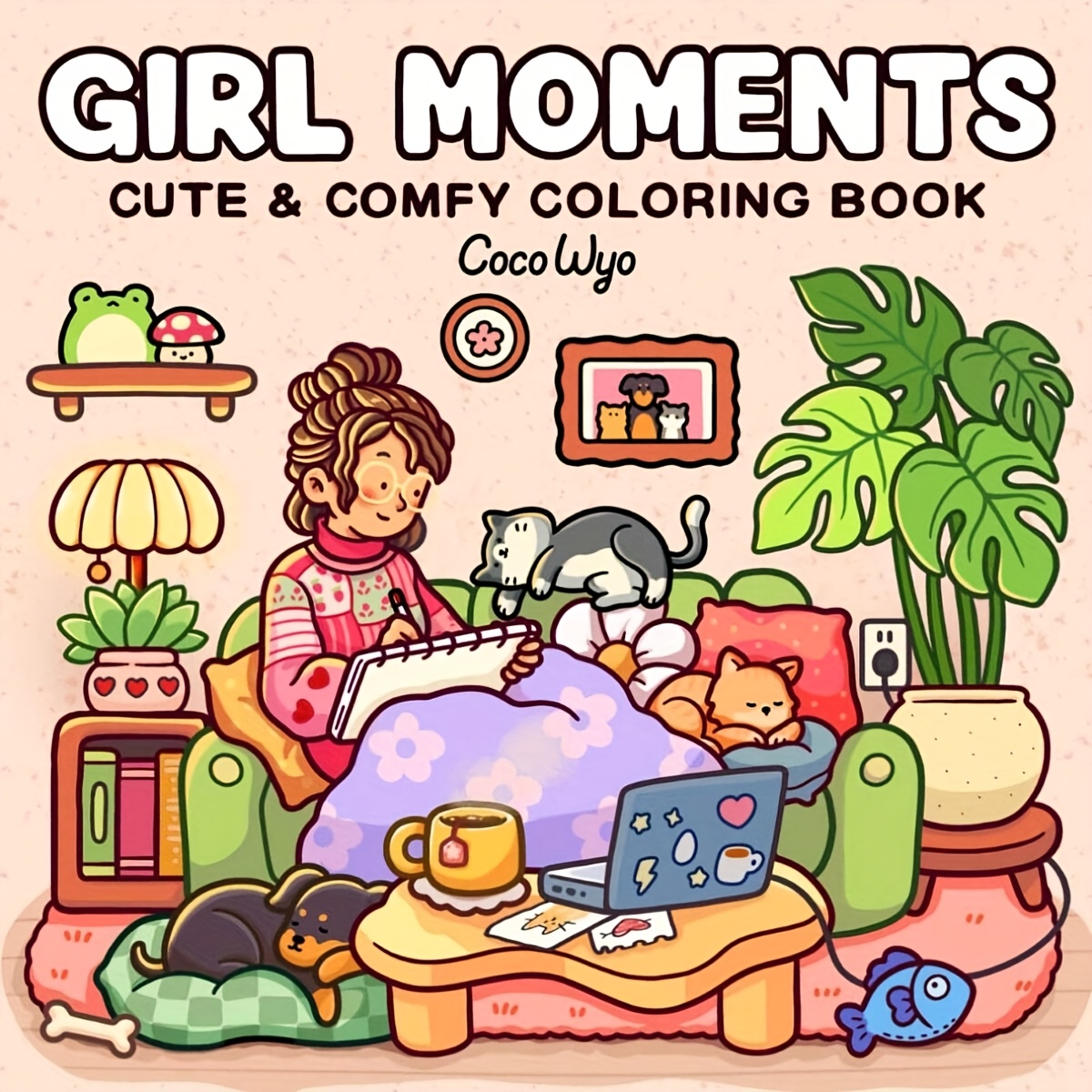 

Girl Moments: Cozy Coloring Book For Adults & Teens - Cute Daily Activities For Relaxation, Featuring Cozy With Pets & Home Decor Illustrations