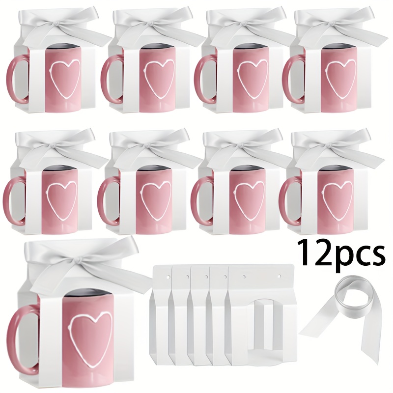 TEMU 12/24pcscup Packing Boxes, For Heat Transfer Mugs, Gift Bags, Cup Boxes With Windows, Cup Gift Packing Boxes For Shipping And, Cup Gift