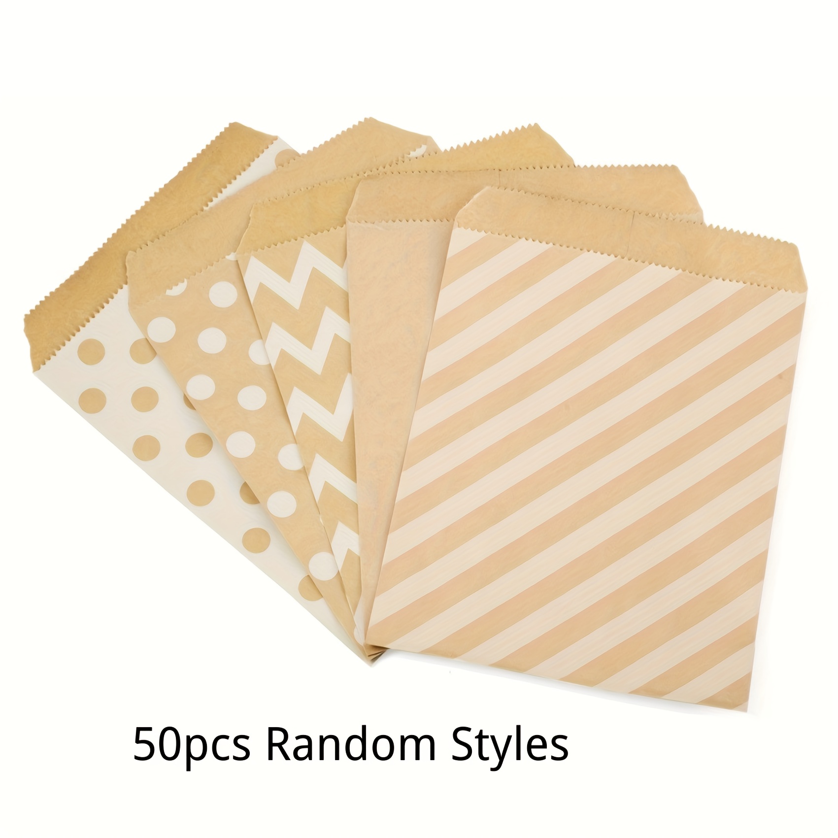 Image of Gift For Her/him 50pcs, 13x18cm Polka Dot Honeycomb Paper Bags, Random Style - Decorative Packaging For Gifts, Parties, Weddings, And - S And Durable Paper Bags