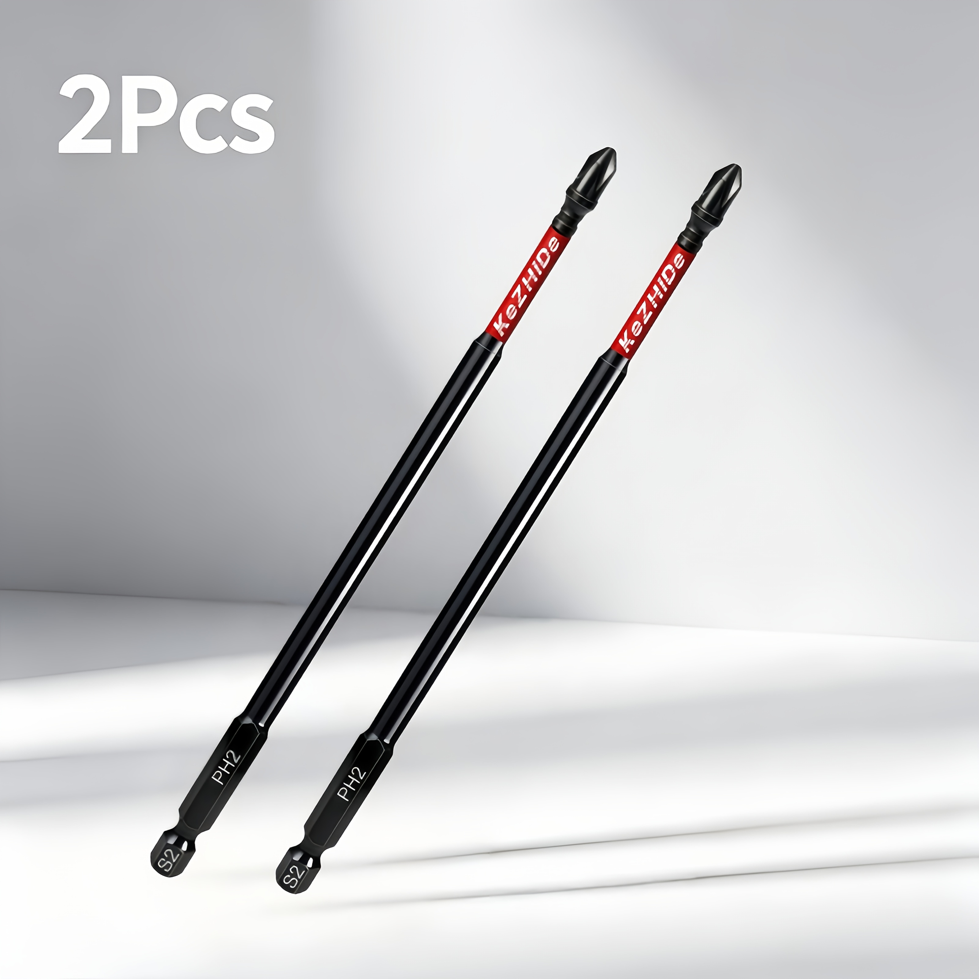 TEMU 2pcs Industrial-grade Extended Impact Screwdriver Bits With Resistance And Breakage Prevention, 1/4 Hex Shank Ph2 Phillips Bits, Wear-resistant