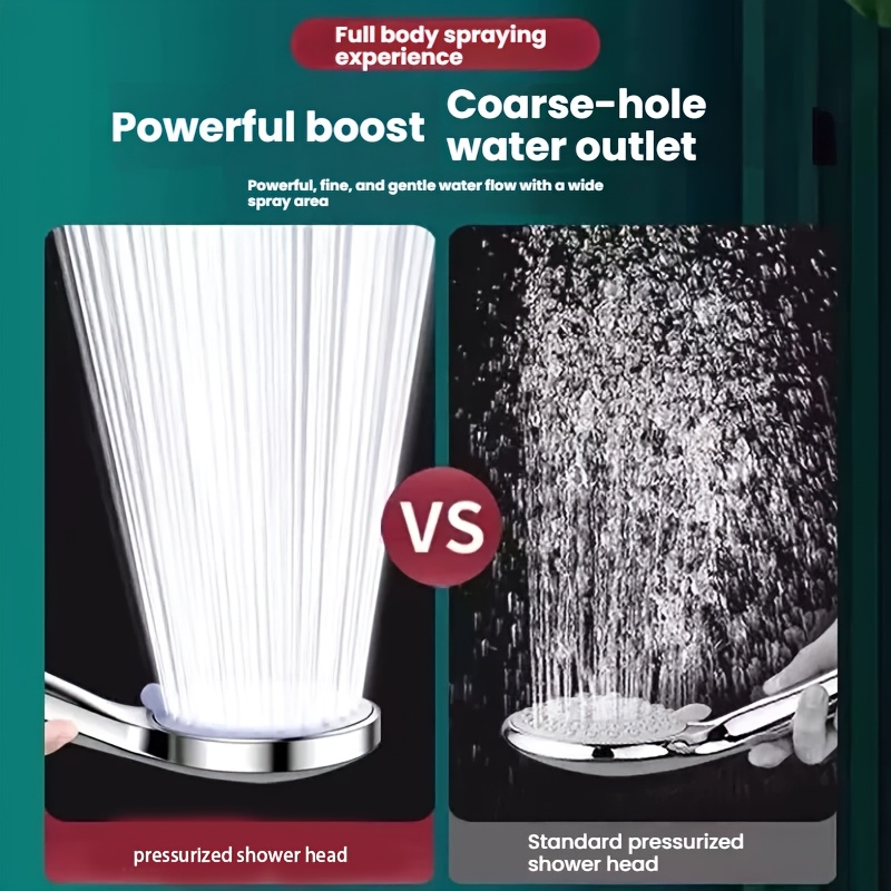 2.0m Extended Silvery Adjustable Pressure Shower Head