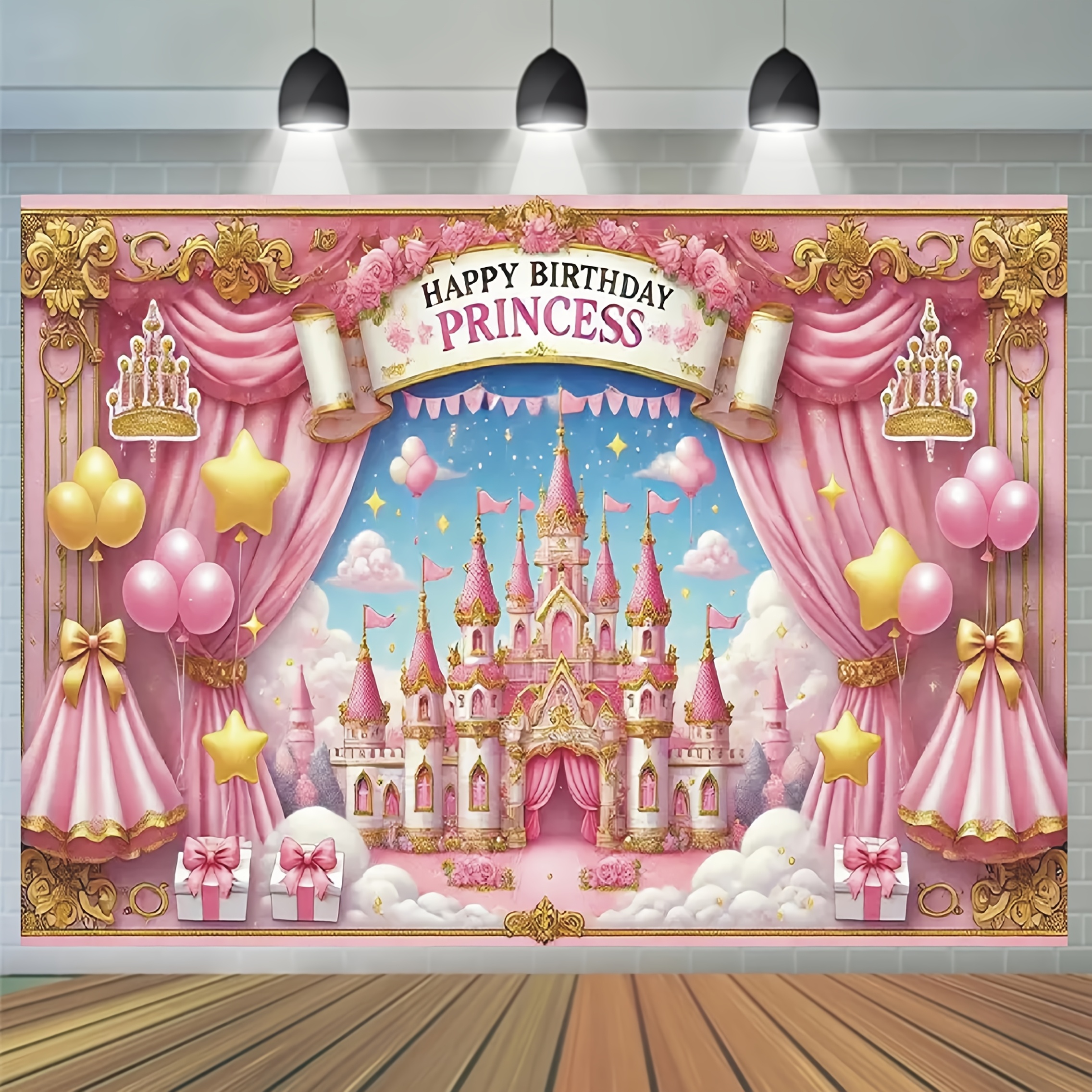 

1pc Pink Backdrop For Birthday Party, Rose Golden Vinyl Photography Booth Background, Universal Seasonal Holiday Theme, With No Feathers, For Birthday, Wedding, , And Event Decor